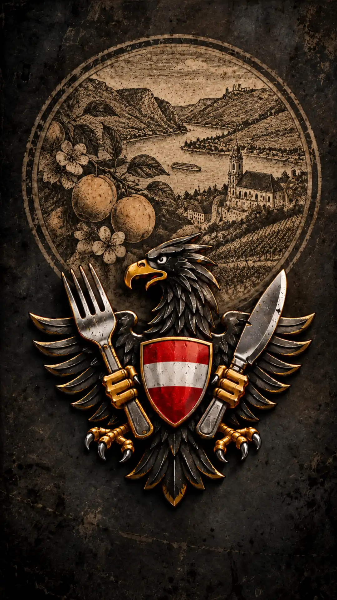 Austriaman-Emblem vor dem Zeichen der SchwammerlLoge