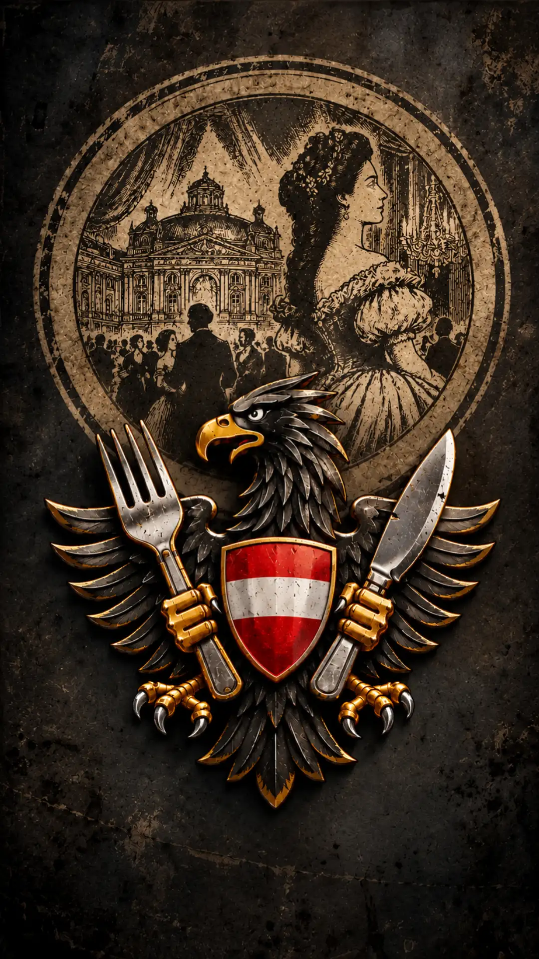 Austriaman-Emblem vor dem Zeichen der SchwammerlLoge